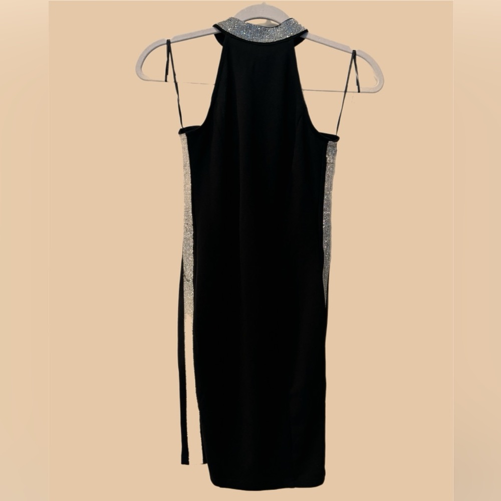 Black High Neck Sparkly Dress